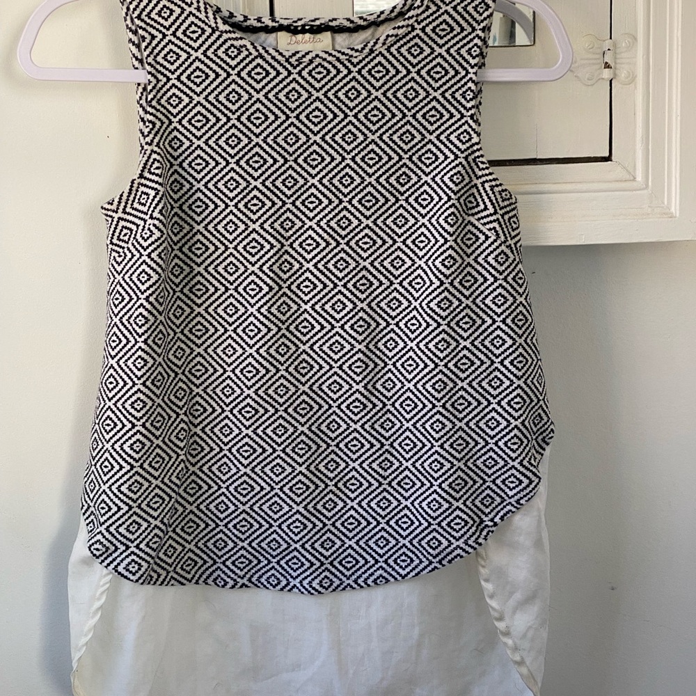 Anthropologie Deletta Black and White Diamond high low top